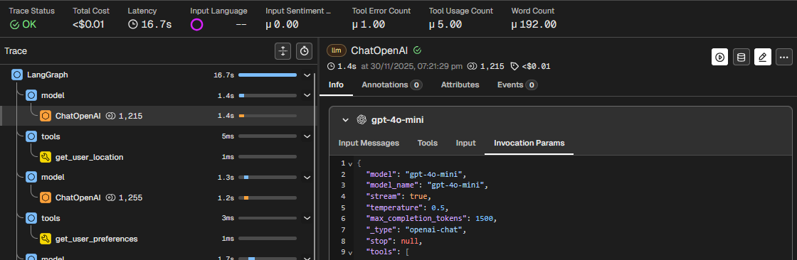 Trace with faster response - model
